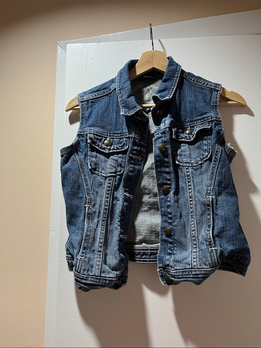 GAP Blue Denim Sleeveless Vest